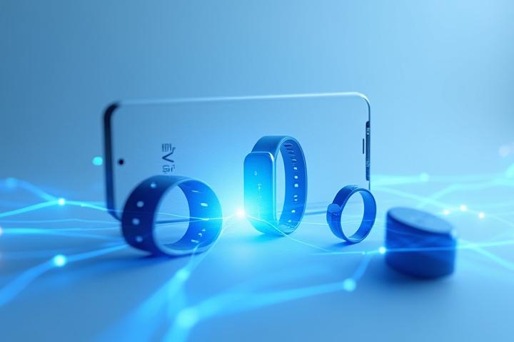 Stylized graphic showing smartwatches, fitness trackers, and smartphone icons flowing into the Chameleon Life logo, representing data integration.