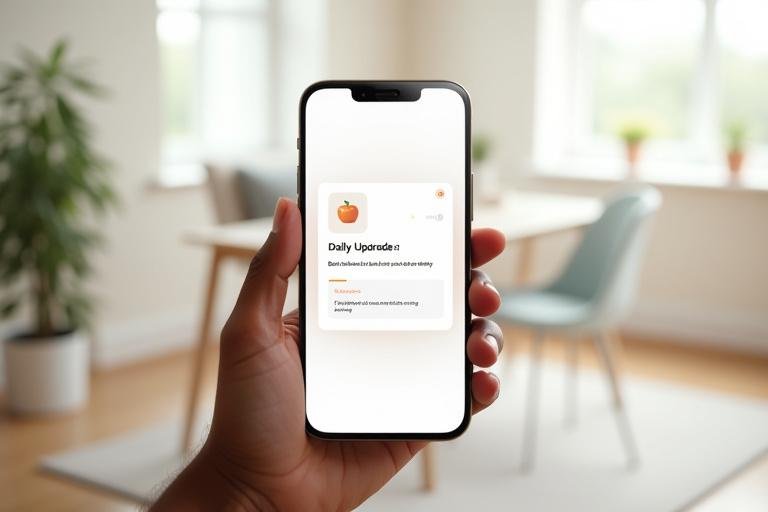 A sleek smartphone mockup displaying a personalized wellness recommendation on the Chameleon Life app, showing 'Upgrade: Add 10g of fiber at lunch' with a vibrant health icon.